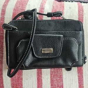 Black Vinyl Crossbody Bag *Brand NEW*
